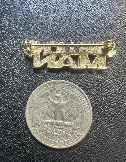 Gold Tone Million Dollar Man Pin $Million$