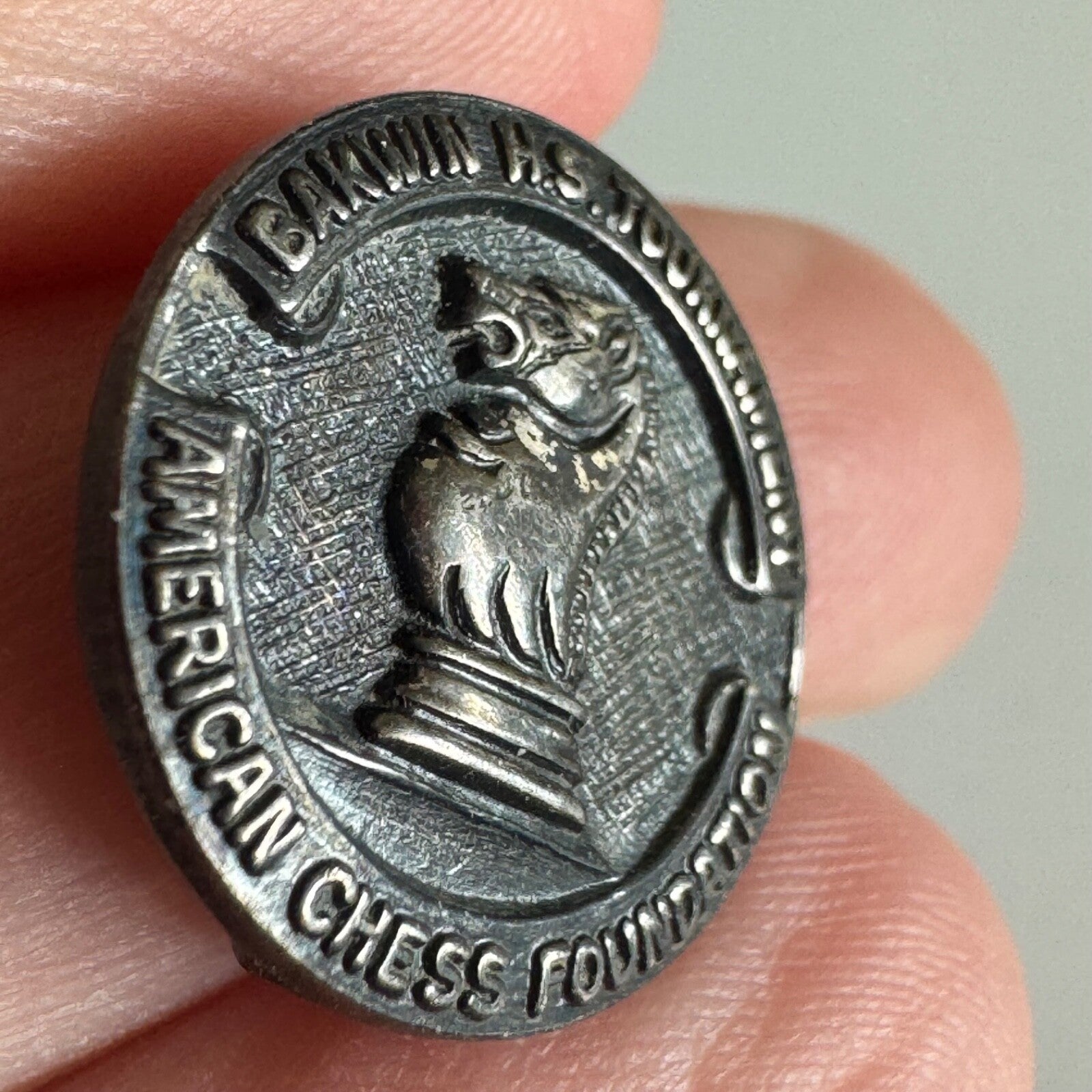 Vintage American Chess Foundation Pin – Bakwin H.S. Tournament Knight
