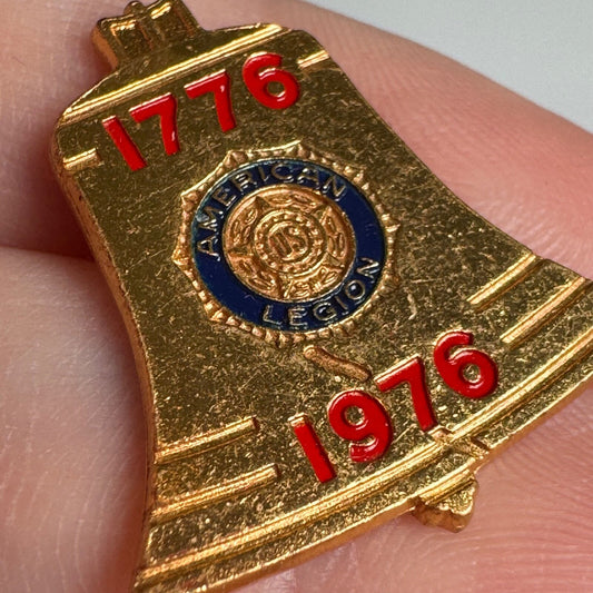 Vintage American Legion Bicentennial Liberty Bell Lapel Pin 1976 Gold Tone