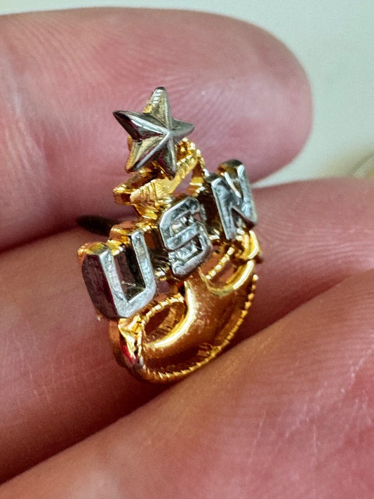 Senior Chief Petty Officer USN Navy Lapel Pin Tie Tack Gold & Silver