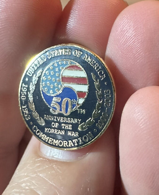 50TH ANNIVERSARY - Korean War -USA  Commemoration Lapel Hat Pin 1950-2003