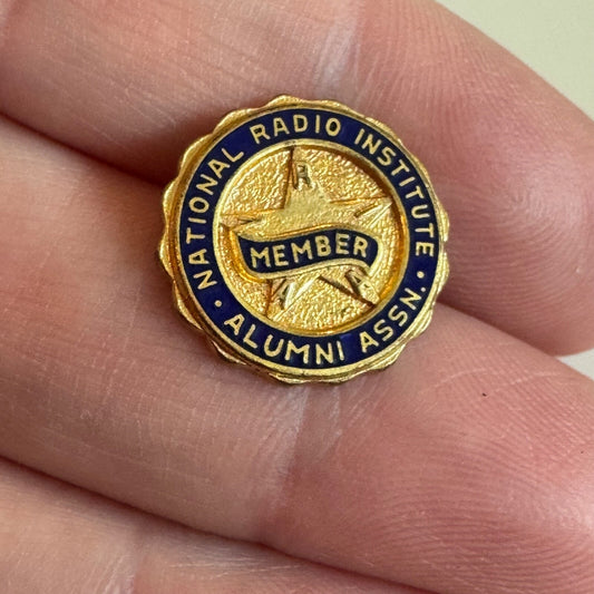 Vintage National Radio Institute Alumni Association Member Lapel Pin Tie Tack