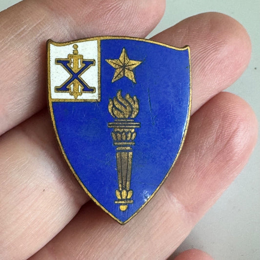 VTG US ARMY 46TH INFANTRY REGIMENT PIN DI DUI CREST CB POELLATH HMK GERMAN MADE
