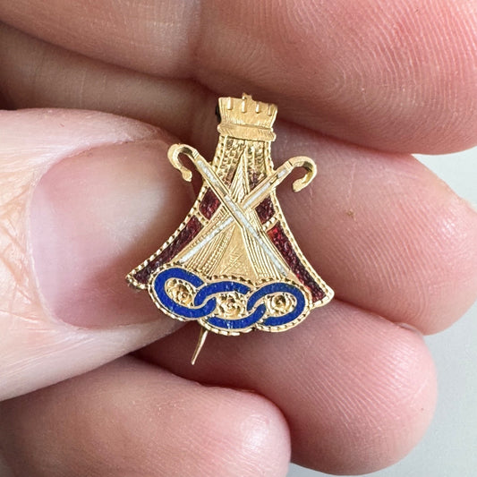 Antique IOOF International Order of Odd Fellows Gold Lapel Pin Encampment Degree