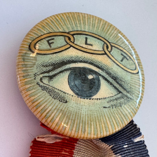 Antique 1919 IOOF FLT Grand Lodge Lapel Pin Button Johnston PA Odd Fellows