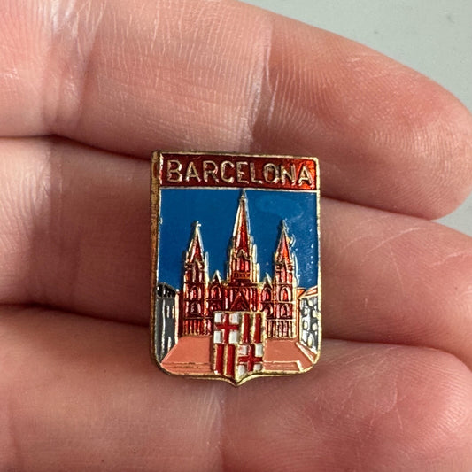 Vintage Barcelona Spain Cathedral of the Holy Cross and Saint Eulalia Lapel Pin