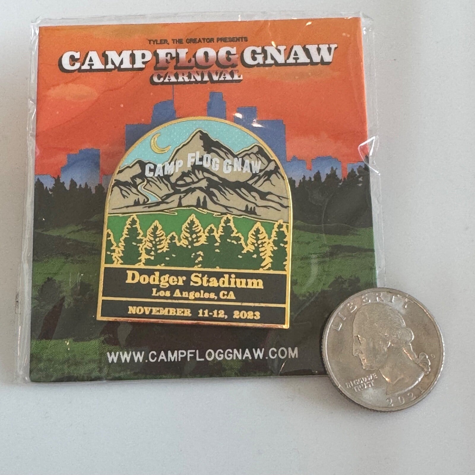 2023 Camp Flog Gnaw Carnival Tyler the Creator Lapel Pin Dodger Stadium