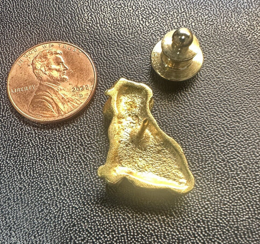 AVON MY FAVORITE PET LABRADOR GOLD TONE PUPPY DOG TAC PIN