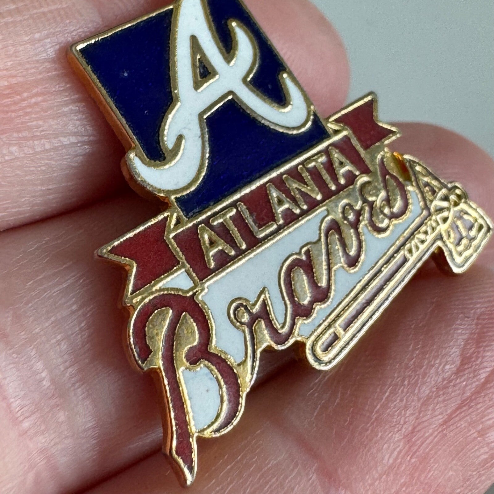Vintage 1988 Atlanta Braves Logo Pin – "A" Emblem with Tomahawk Design