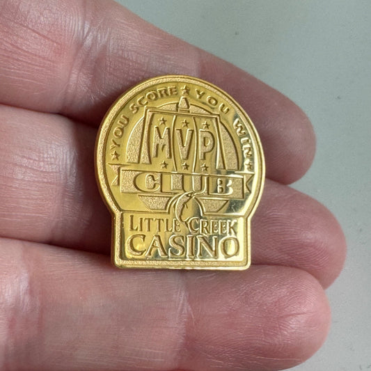 Vintage MVP Club Little Creek Casino Gold Tone Enamel Pin