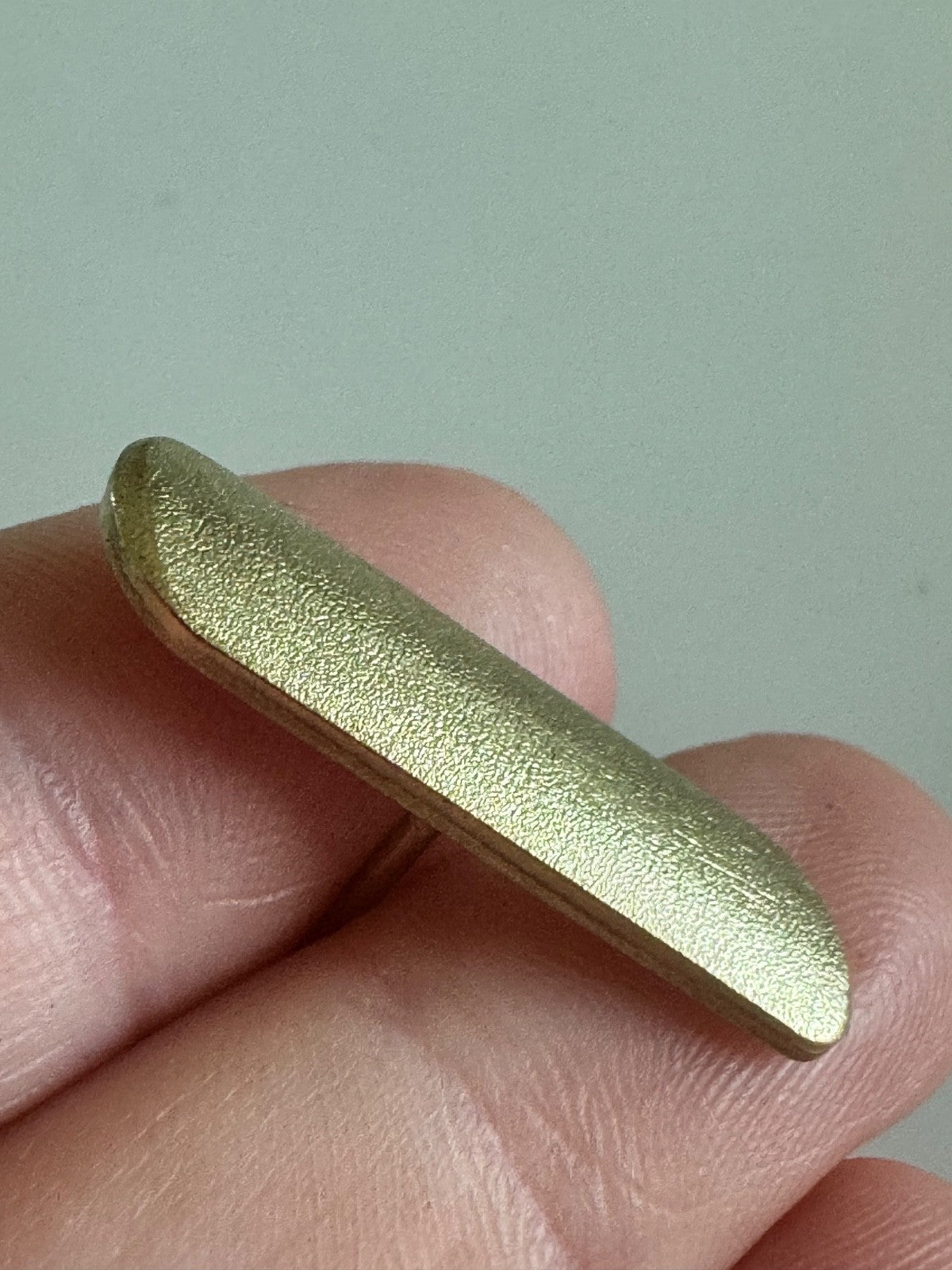 Varsity School Letter Jacket Pin Textured Matte Gold Oval Service Bar Lapel Pin