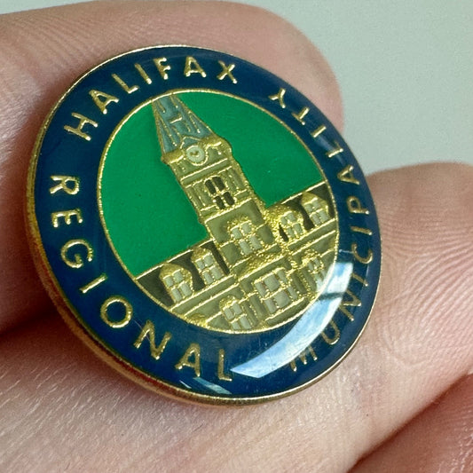 Vtg Halifax Regional Municipality Canada Enamel Lapel Pin Clock Tower
