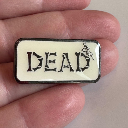 Grateful Dead Dancing Skeleton Bones DEAD Lapel Pin