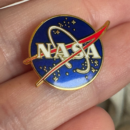 NASA Vector Logo Lapel Pin Tie Tack Enamel New Old Stock Space