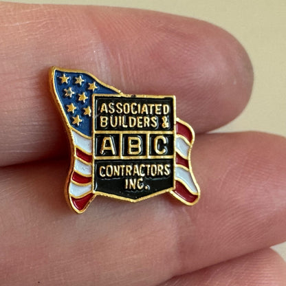 Vintage Associated Builders & Contractors Inc Lapel Pin Tie Tack ABC