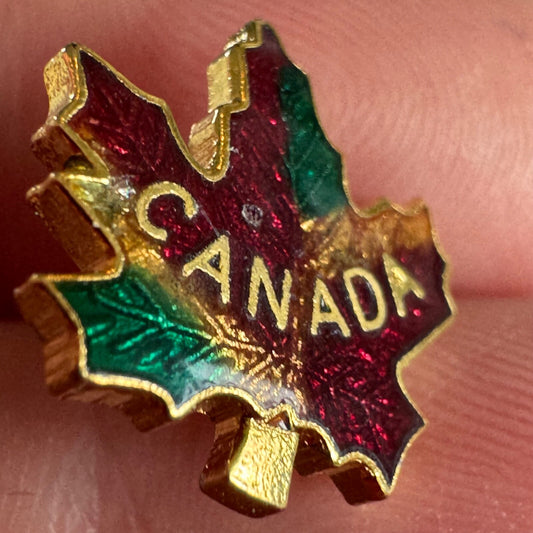 Vintage Canada Maple Leaf Lapel Pin Tie Tack 