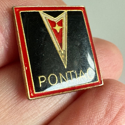 Vintage Pontiac Pin – Classic Red & Gold Car Logo Badge