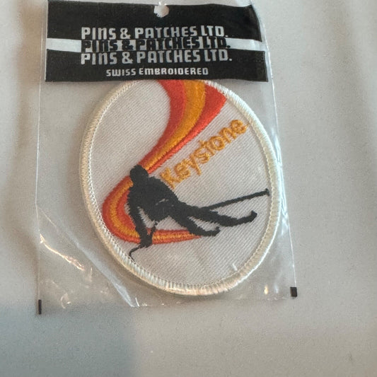 Vintage Keystone Ski Resort Patch – Racer Silhouette with Sunset Trail Design