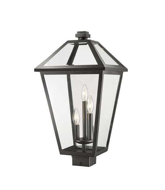 Z-Lite 579PHXLS Black Talbot 3-Light 23"H Outdoor Single Head Post Light