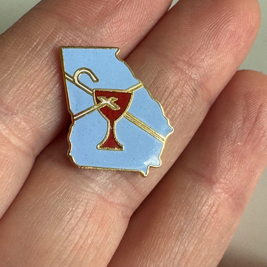Vintage Georgia Disciples of Christ Chalice of Christ Pin Staff and Cup Rare