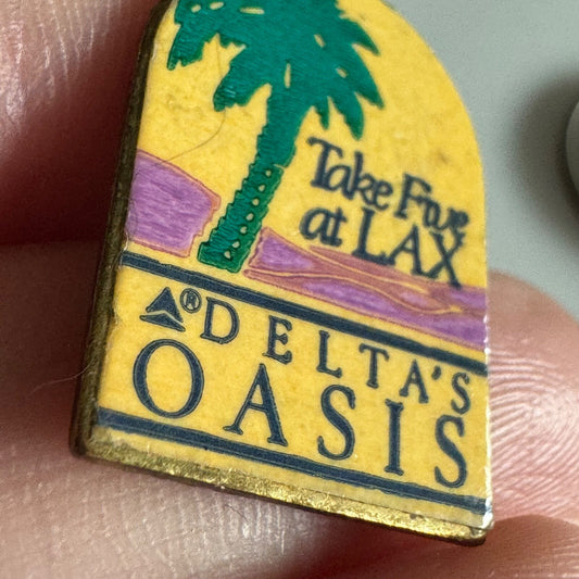 Delta’s Oasis “Take Five at LAX” Pin – Retro Travel Airline Souvenir