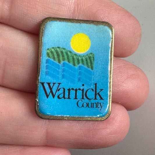 Vintage Warrick County Indiana Lapel Pin Souvenir Tourist