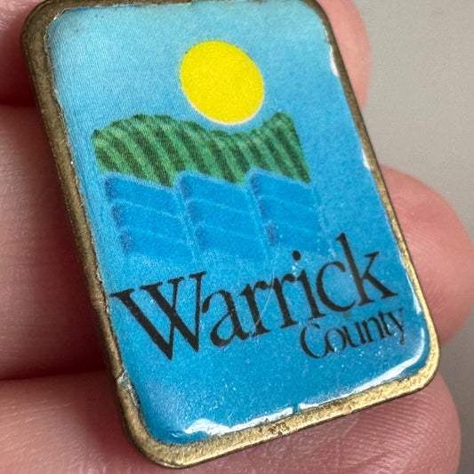 Vintage Warrick County Indiana Lapel Pin Souvenir Tourist