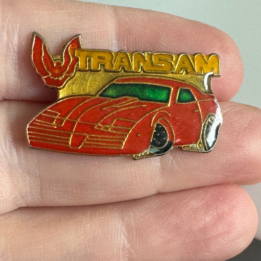 Vintage Pontiac Trans Am Pin – Retro Red Muscle Car Enamel Badge