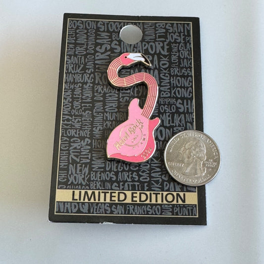 2024 Hard Rock Cafe Miami Flamingo Guitar Limited Edition Pin New on Card
