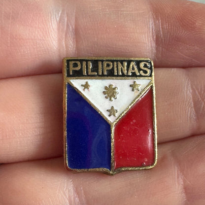 Vintage Pilipinas Philippines Coat of Arms Enamel Lapel Pin Souvenir Tourist