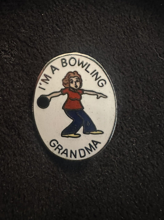 IM A BOWLING GRANDMA,  Vintage Bowling Lapel Pin