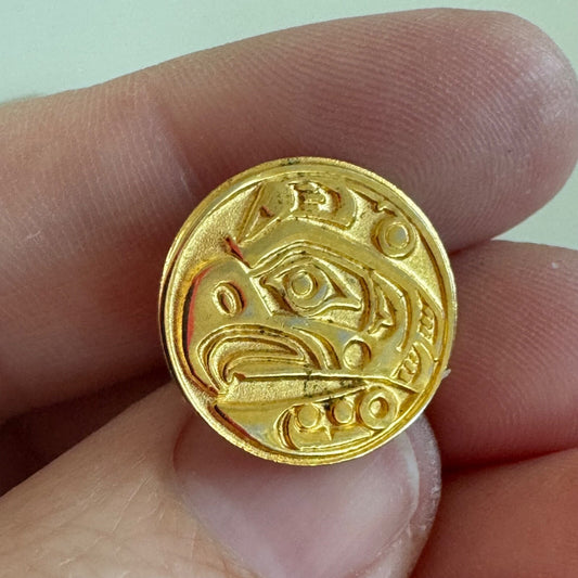 Vintage Tlingit Thunderbird Lapel Pin Tie Tack Gold Tone