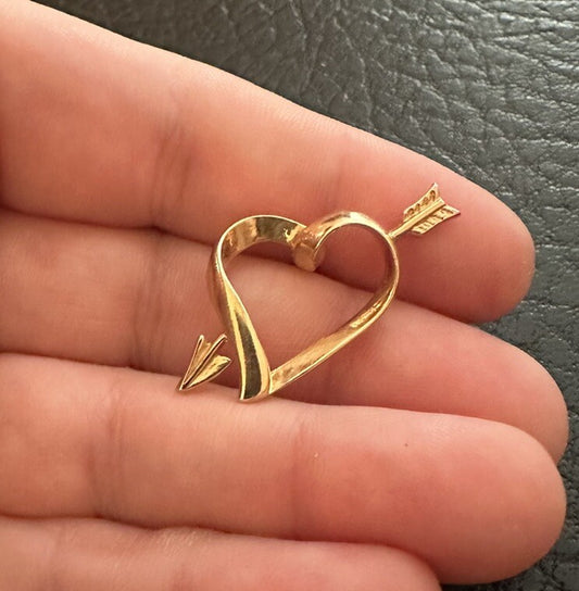 Vintage Gold Open Heart Arrow Tie Tack Collectible Scatter Pin