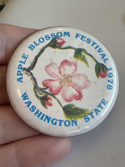 Vintage 1978 Wenatchee Apple Blossom Festival Pin Washington 