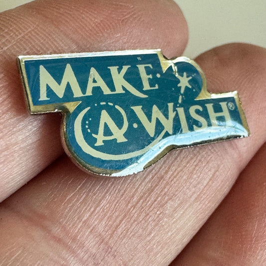 Vintage Make-A-Wish Foundation Lapel Pin – Blue White Charity Enamel