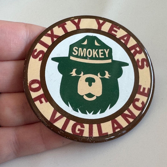 60 Years of Vigilance Smokey Bear US Forest Service Lapel Pin