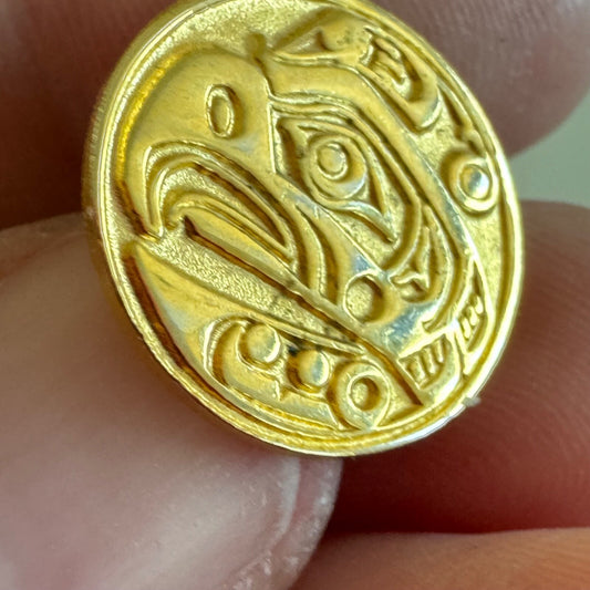 Vintage Tlingit Thunderbird Lapel Pin Tie Tack Gold Tone