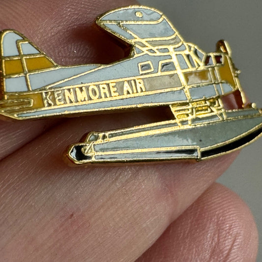 Vintage Kenmore Air Sea Plane Lapel Pin Lake Washington Enamel Souvenir Seattle