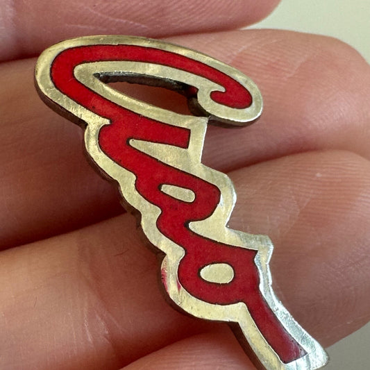 VINTAGE CIAO HELLO GOODBYE ITALIAN ITALY CURSIVE LAPEL PIN