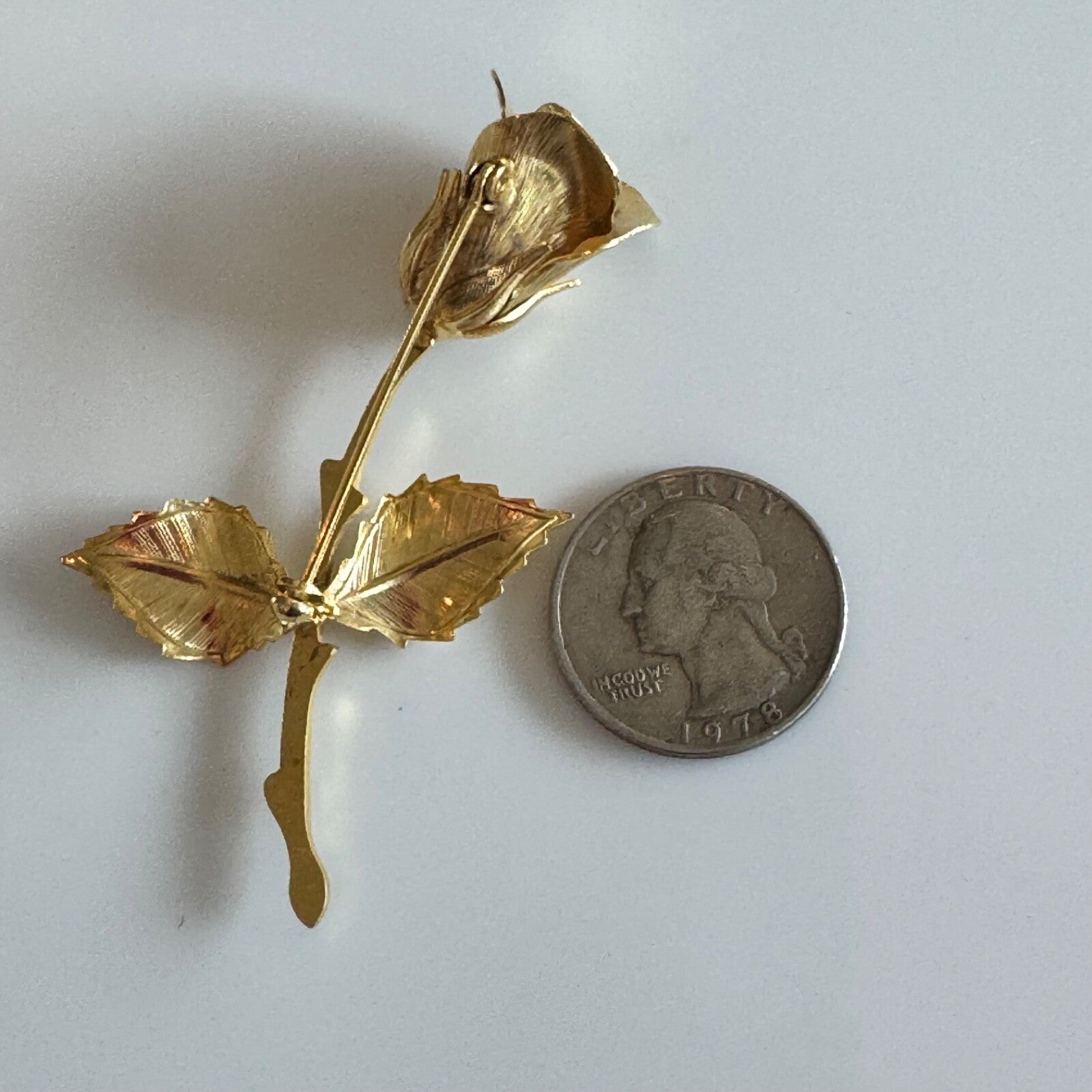 Vintage Boy Scouts Mothers Brooch Gold Tone Rose Pin