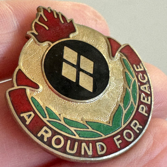 39th Ordnance Group U.S. Army DUI Pin – “A Round for Peace” N.S. Meyer
