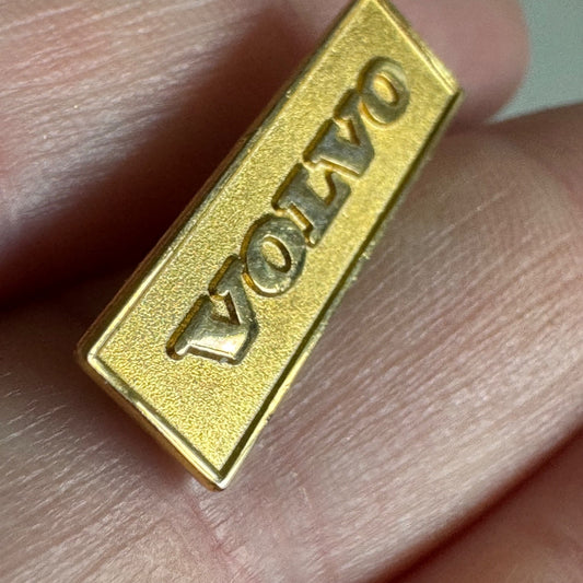 Vintage Volvo Gold Tone Logo Enamel Automotive Lapel Pin Tie Tack