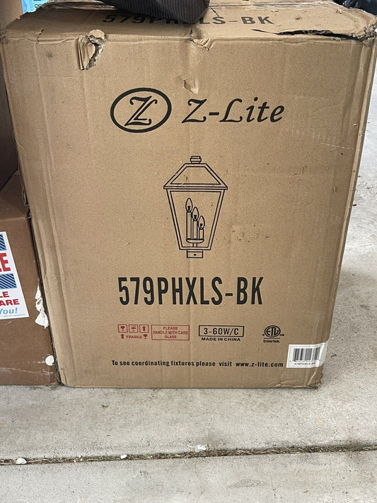 Z-Lite 579PHXLS Black Talbot 3-Light 23"H Outdoor Single Head Post Light
