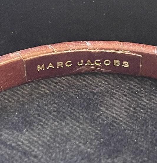 Timeless Women’s Brown Leather Marc Jacobs Bangle Bracelet 8”