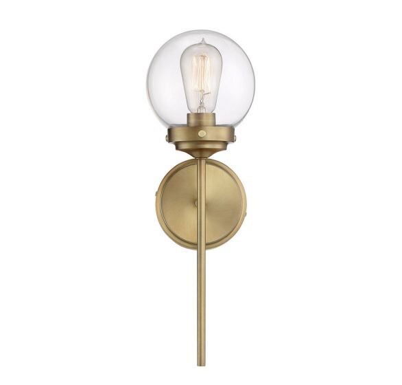 Wall Sconce in Natural Brass Savoy House M90025NB Tuxedo Park