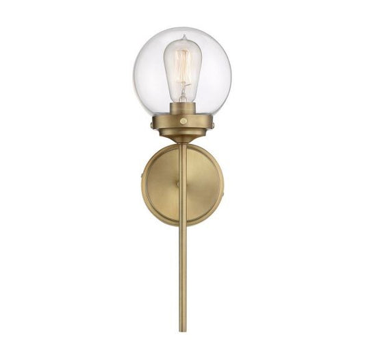Wall Sconce in Natural Brass Savoy House M90025NB Tuxedo Park