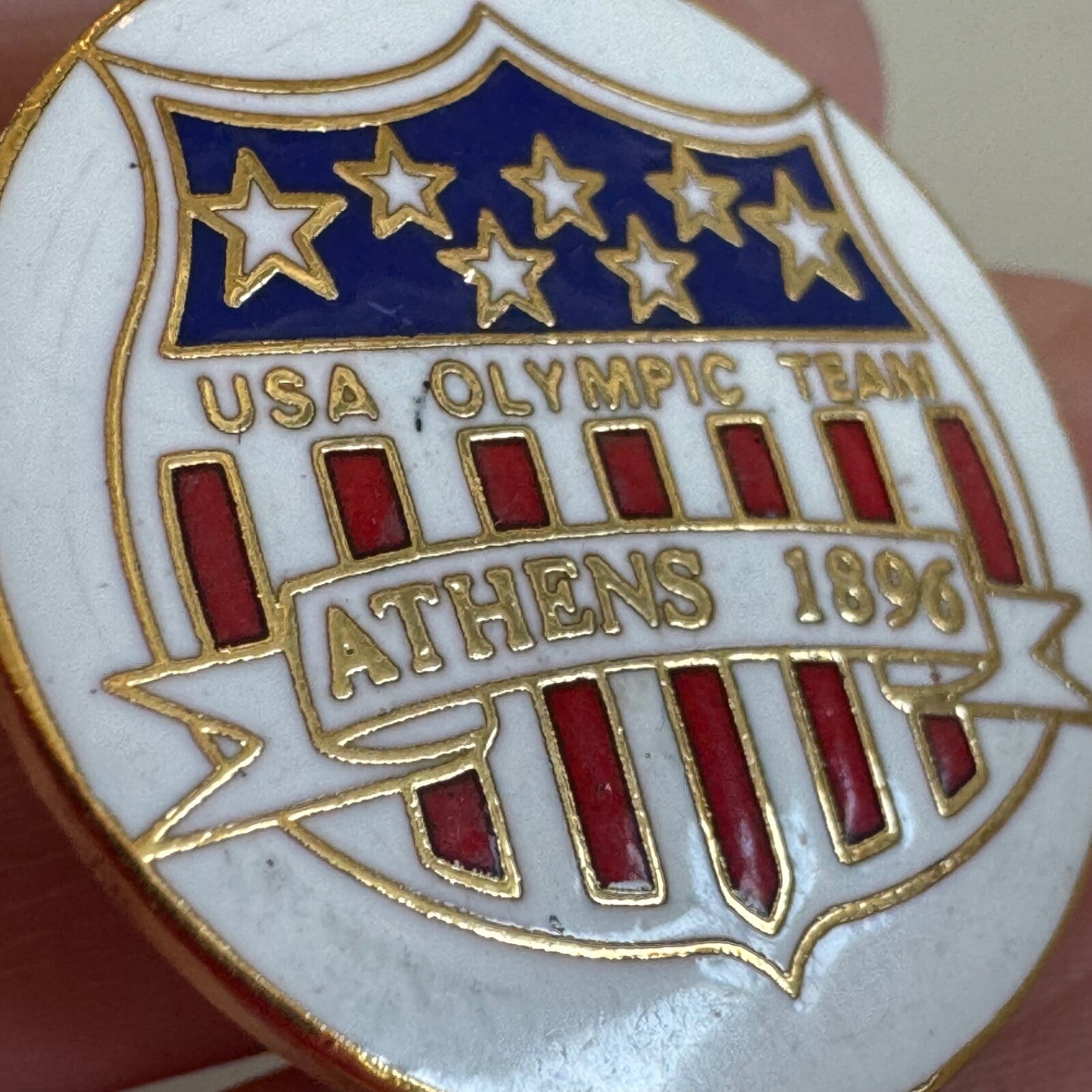 Vintage USA Olympic Athens 1896 Lapel Pin Enamel