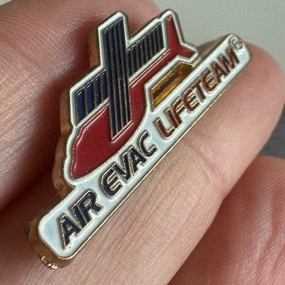 Vtg Air Evac Lifeteam Enamel Lapel Pin Emergency Helicopter Medical Rescue