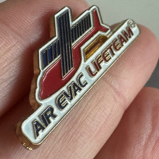 Vtg Air Evac Lifeteam Enamel Lapel Pin Emergency Helicopter Medical Rescue