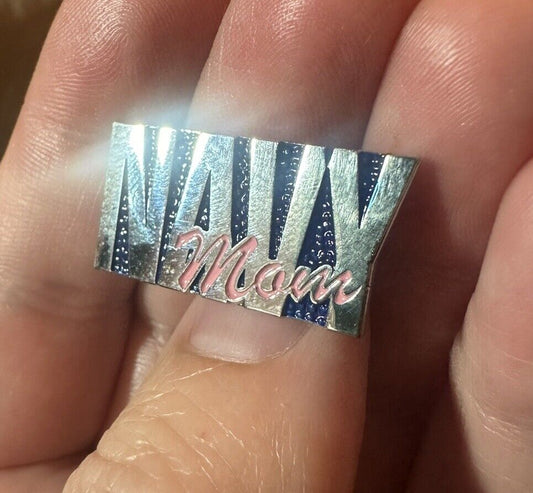 Navy Mom Lapel Pin Hat Tac - Silver Tone